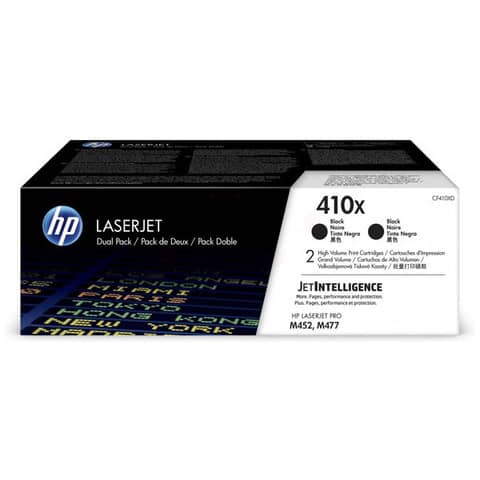 Toner alta capacità 410X HP nero  Conf. 2 - CF410XD